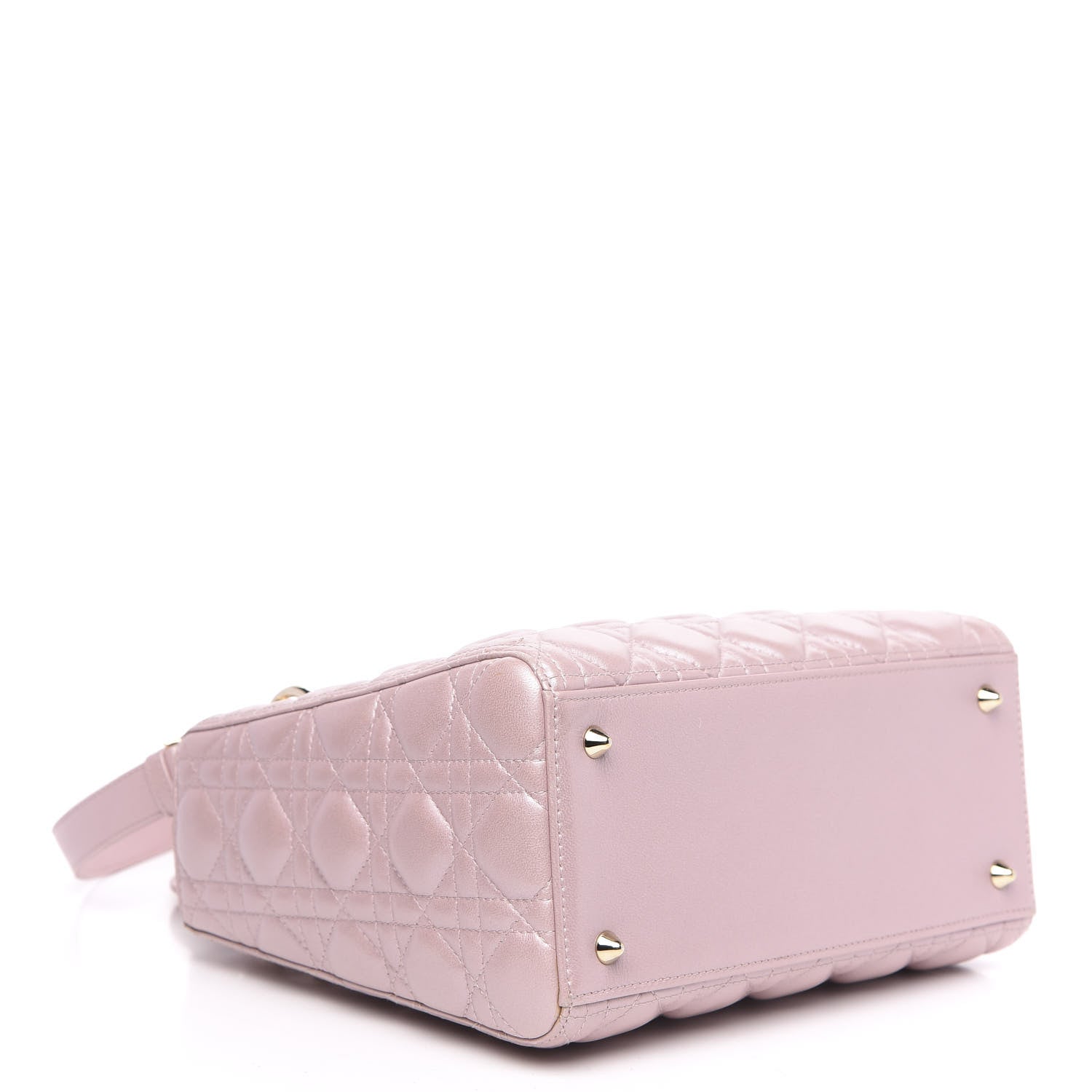 Christian Dior Pearly Lambskin Cannage Medium Lady Dior Lotus 4 of 14