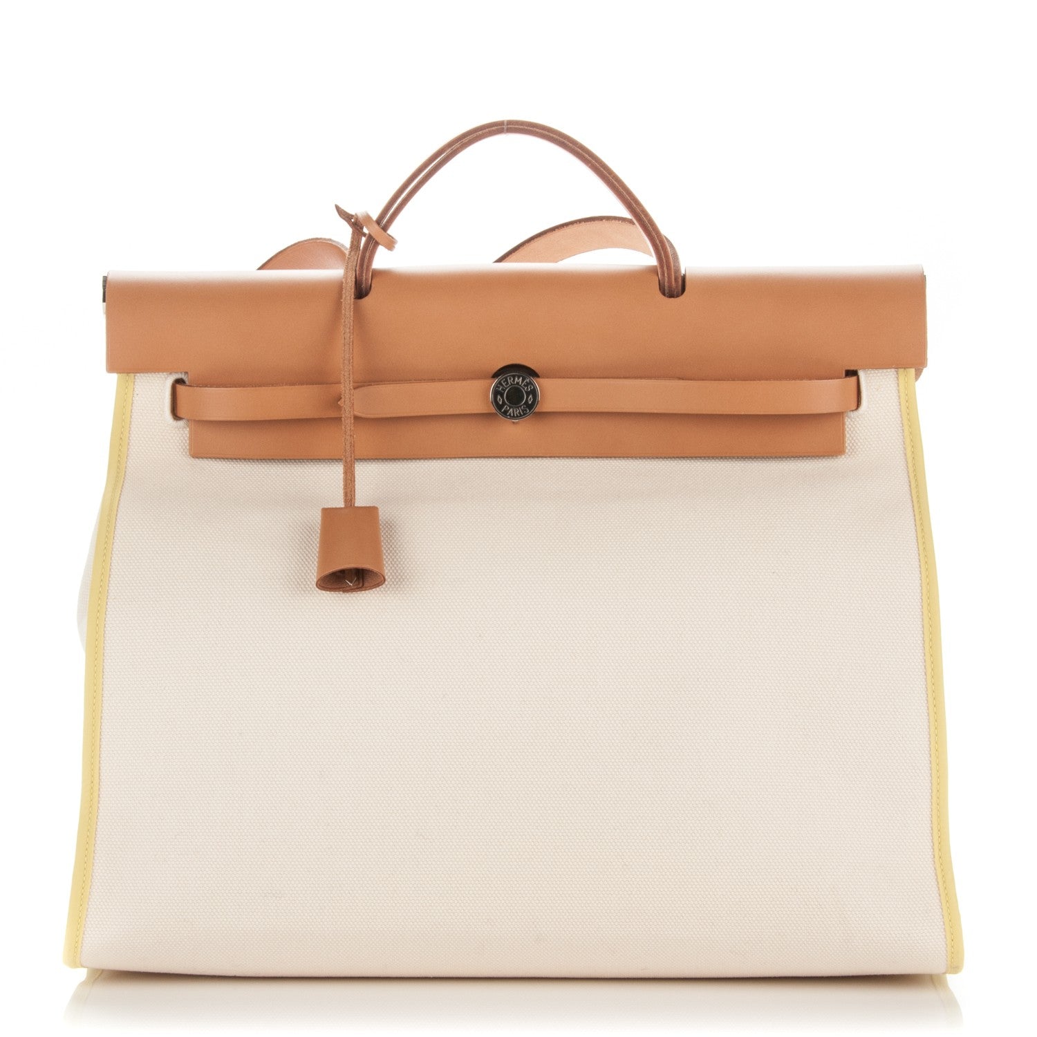 Hermes Toile Vache Hunter Herbag Zip 39 MM White Soufre 1 of 8