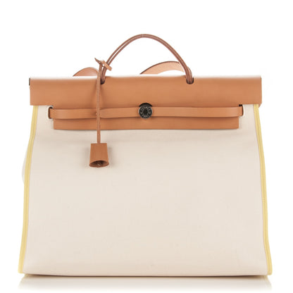 Hermes Toile Vache Hunter Herbag Zip 39 MM White Soufre 1 of 8