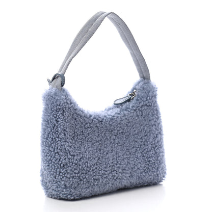 Prada Shearling Mini Re-Edition 2000 Bag Pervinca 2 of 9