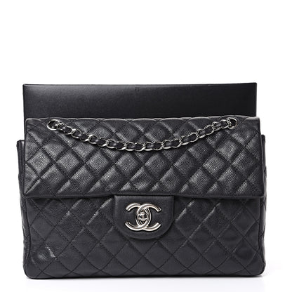 Chanel Washed Caviar Quilted Maxi Single Flap Black 12 of 12