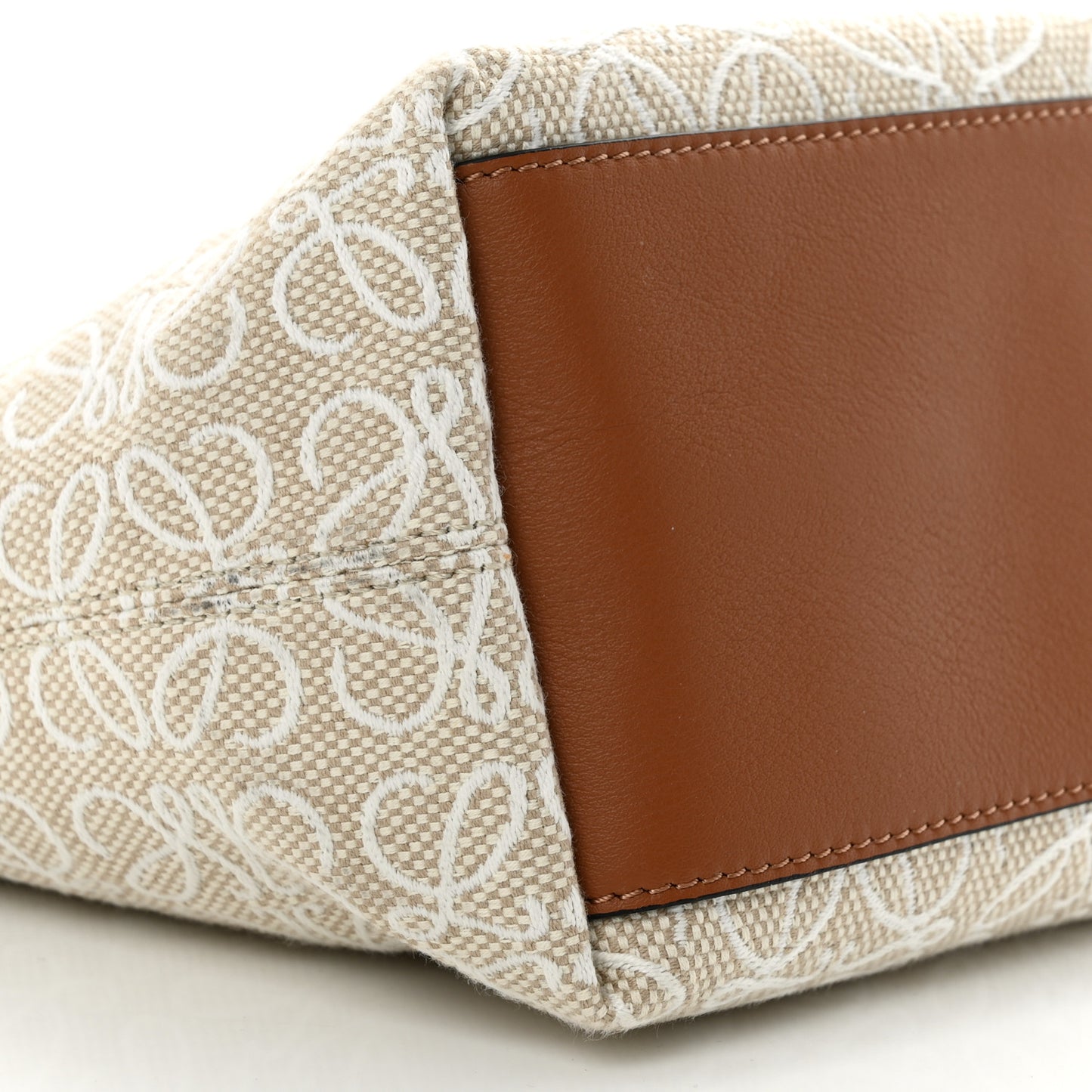 Jacquard Anagram Calfskin Small Cubi Bag Ecru Tan