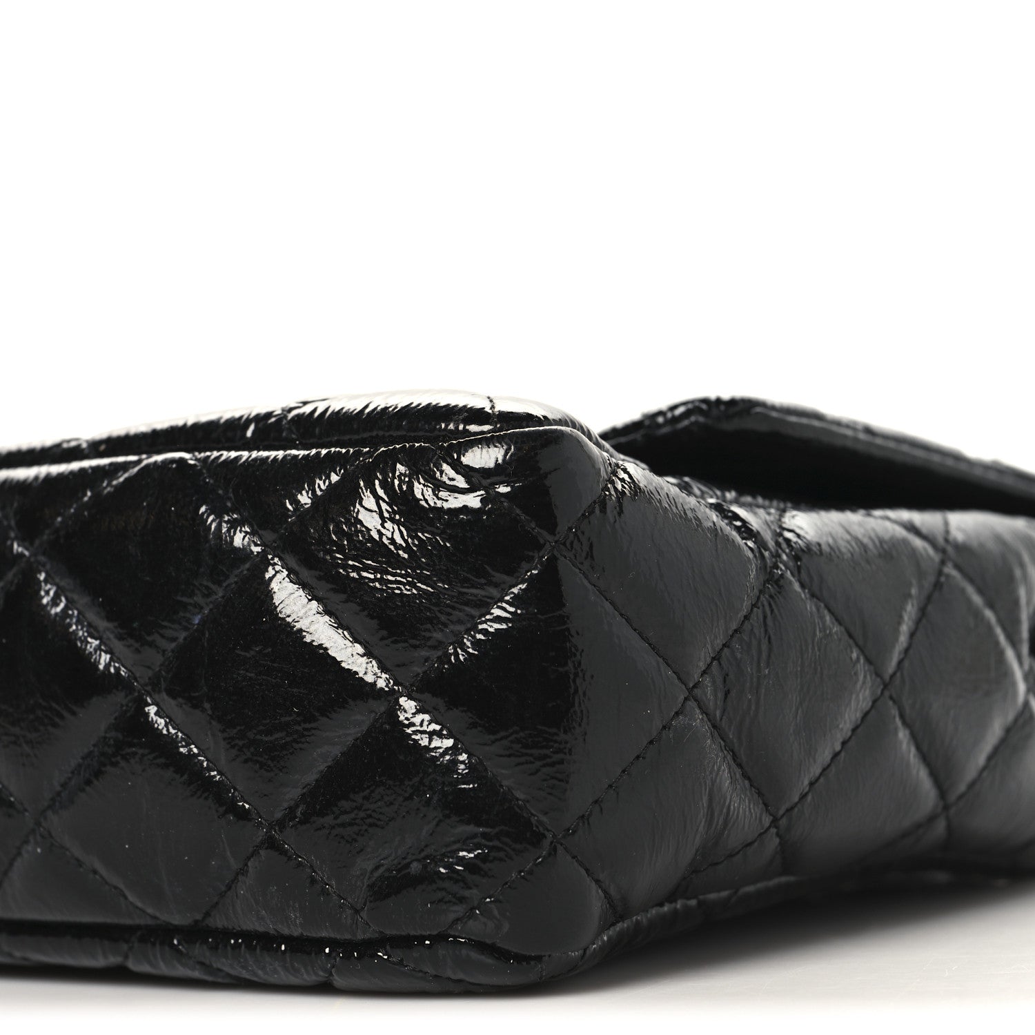Chanel Crinkled Patent Quilted Jumbo Single Flap Black 10 of 11