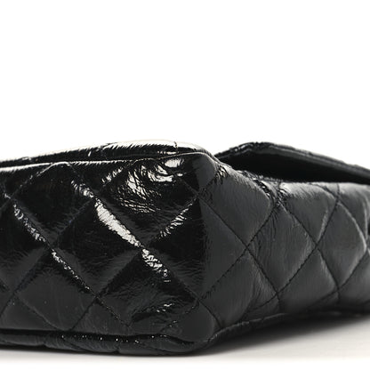 Chanel Crinkled Patent Quilted Jumbo Single Flap Black 10 of 11