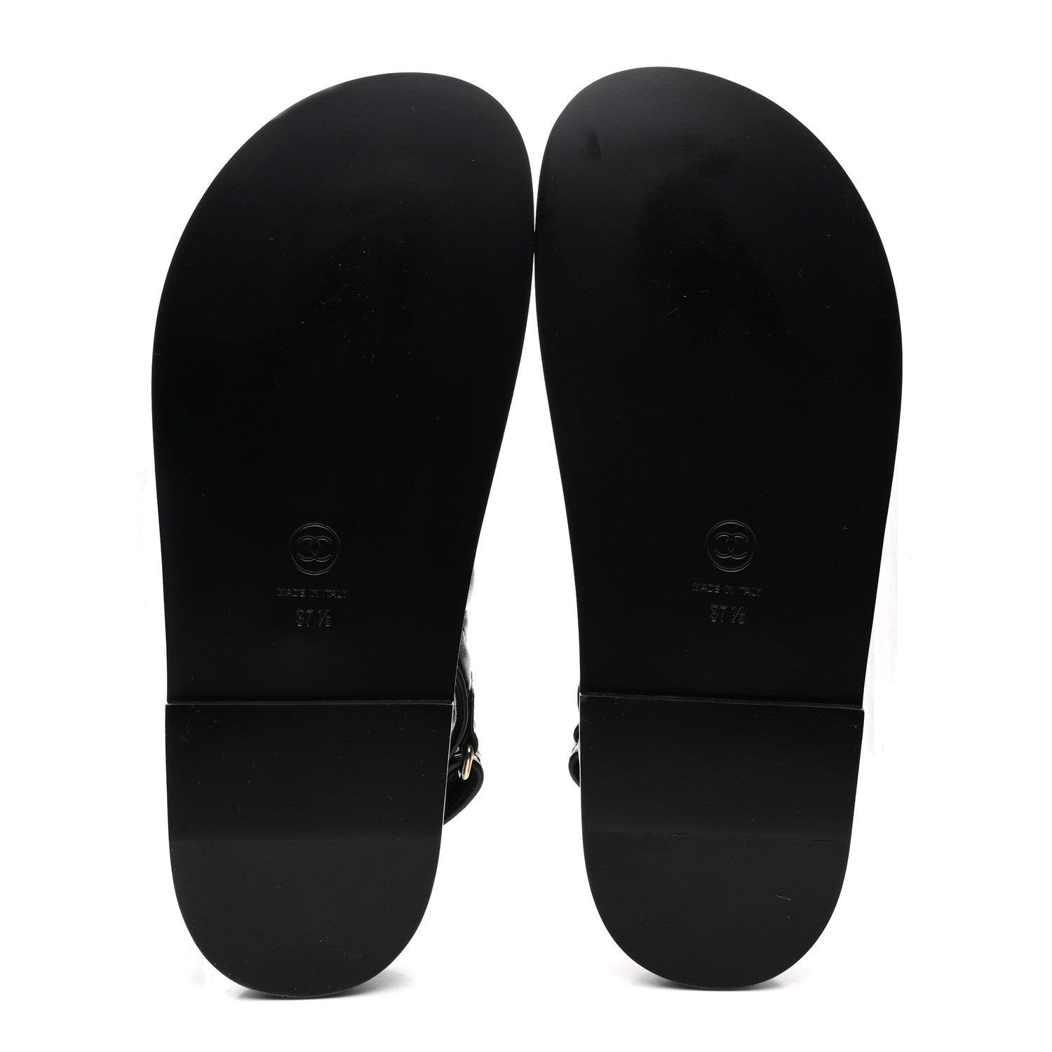 Chanel Lambskin Velcro Dad Sandals 37.5 Black 5 of 11