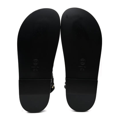 Chanel Lambskin Velcro Dad Sandals 37.5 Black 5 of 11