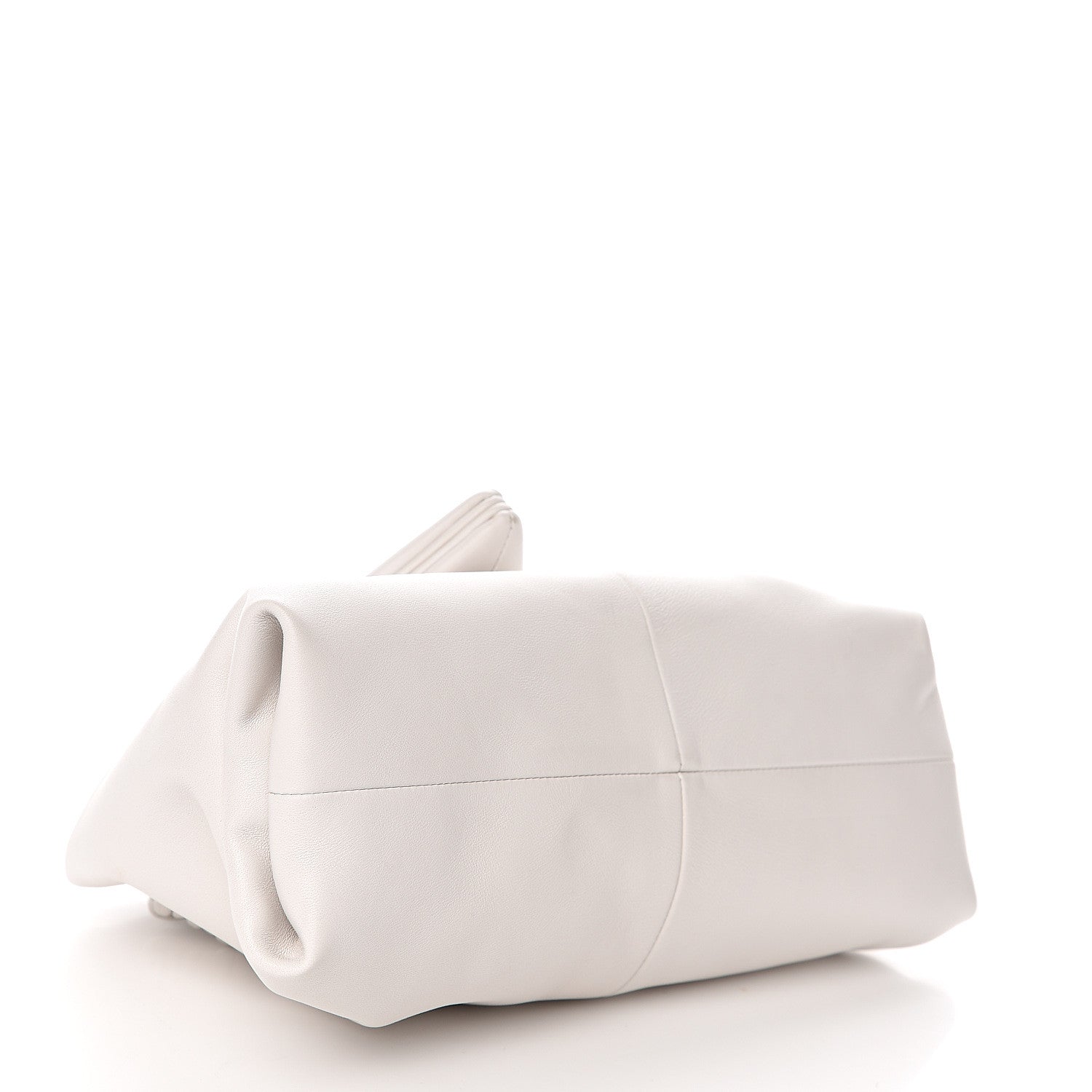 Bottega Veneta Lambskin BV Trine Clutch Bianco 3 of 8