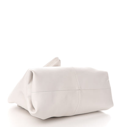 Bottega Veneta Lambskin BV Trine Clutch Bianco 3 of 8