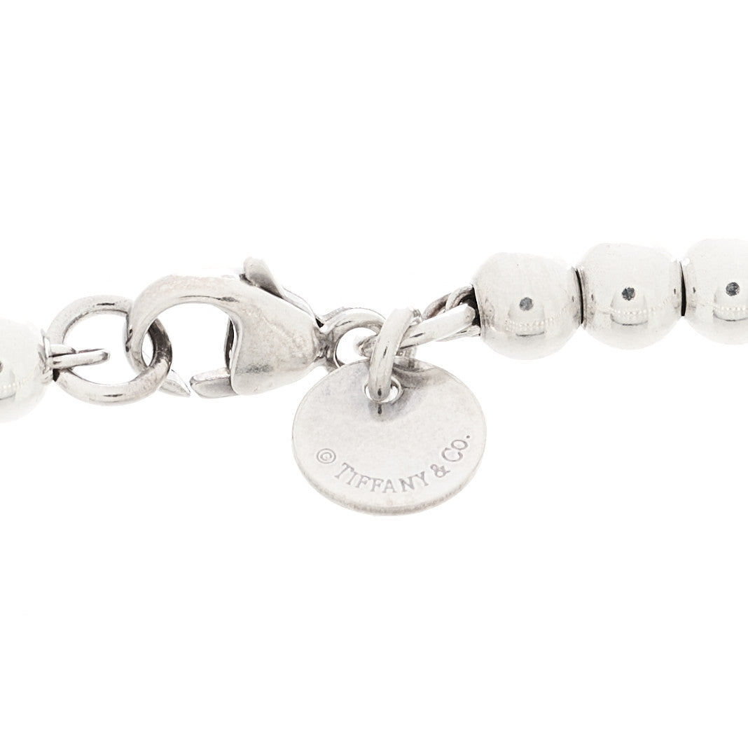 Tiffany Sterling Silver Enamel 4mm Return To Tiffany Heart Tag Bead Bracelet Pink 4 of 4