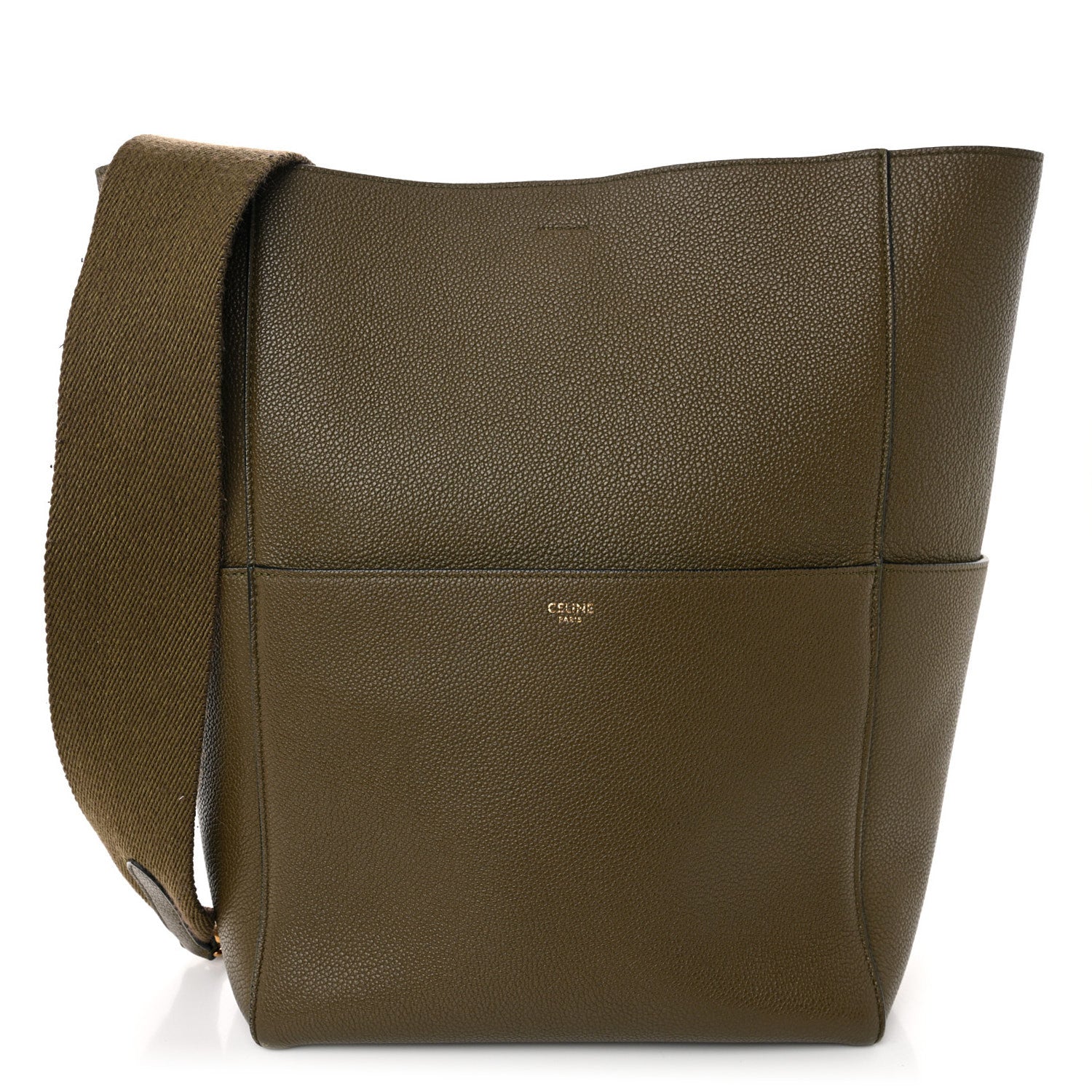 Celine Soft Grained Calfskin Sangle Bucket Bag Light Khaki 1 of 17