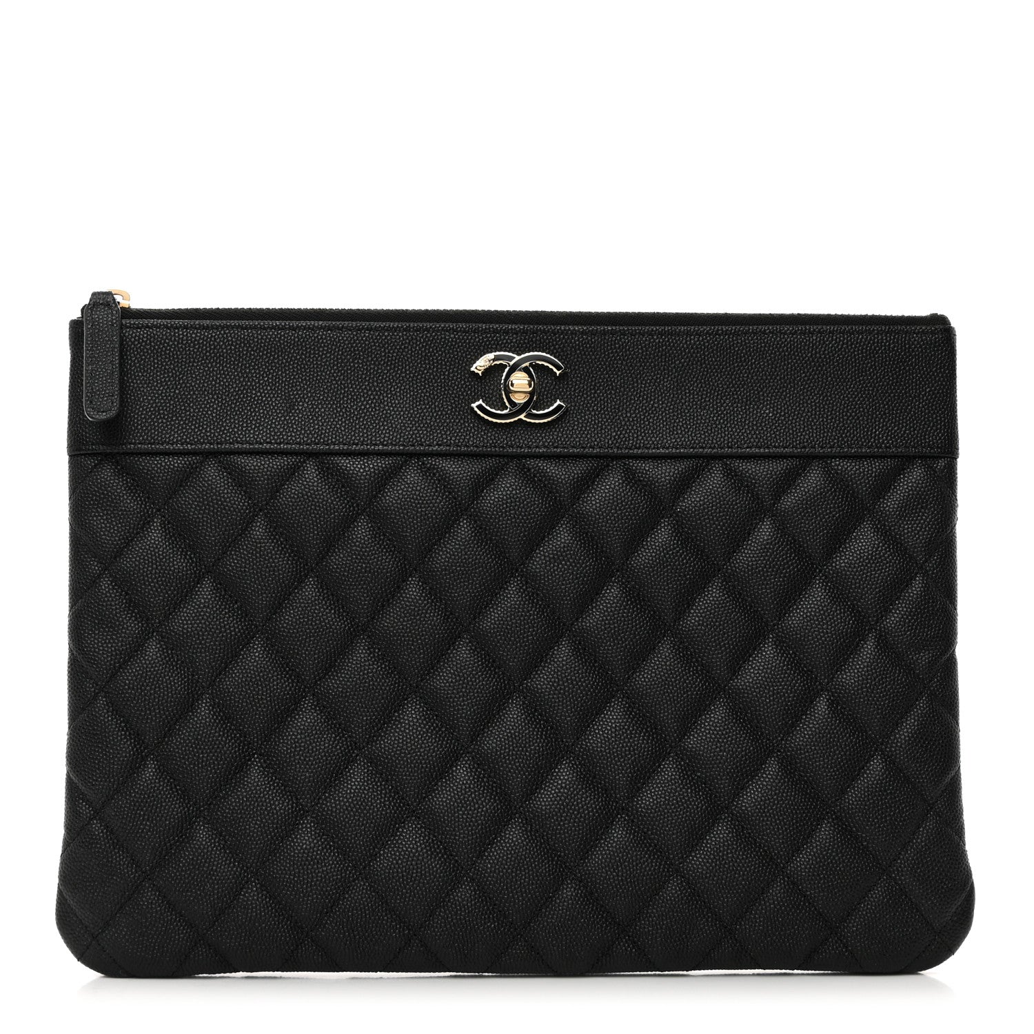 Chanel Caviar Quilted Medium Vintage Mademoiselle Cosmetic Case Black 1 of 7