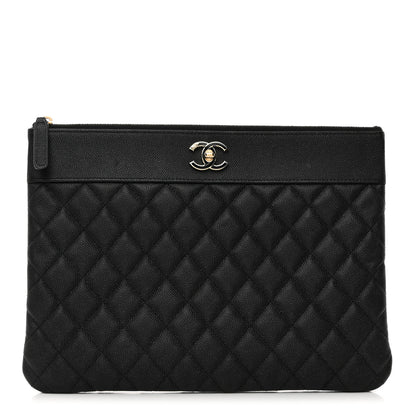 Chanel Caviar Quilted Medium Vintage Mademoiselle Cosmetic Case Black 1 of 7