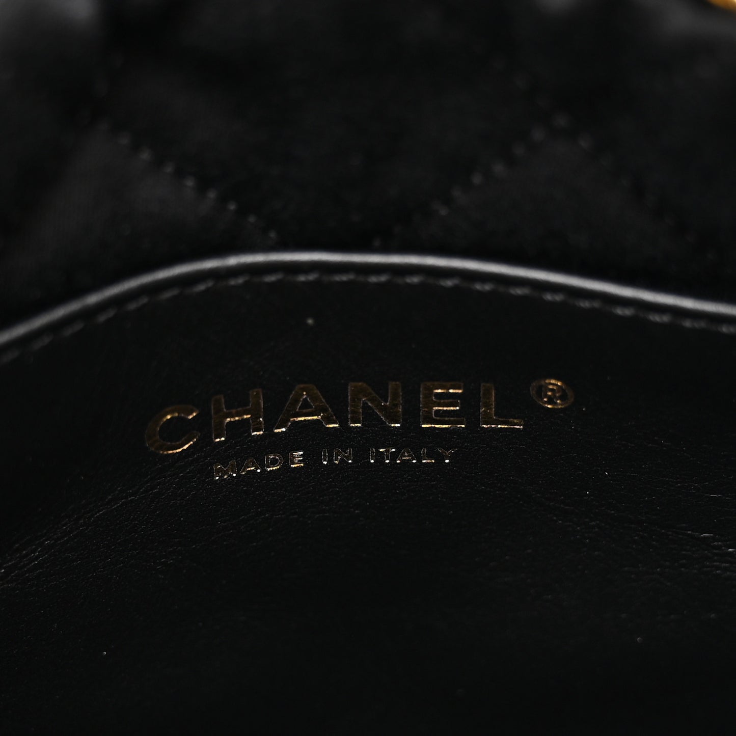 Metallic Calfskin Macrame Mini Chanel 22 Gold