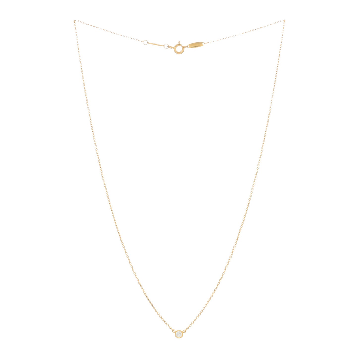 18K Yellow Gold Diamond .08ct Elsa Peretti Diamonds by the Yard Pendant Necklace