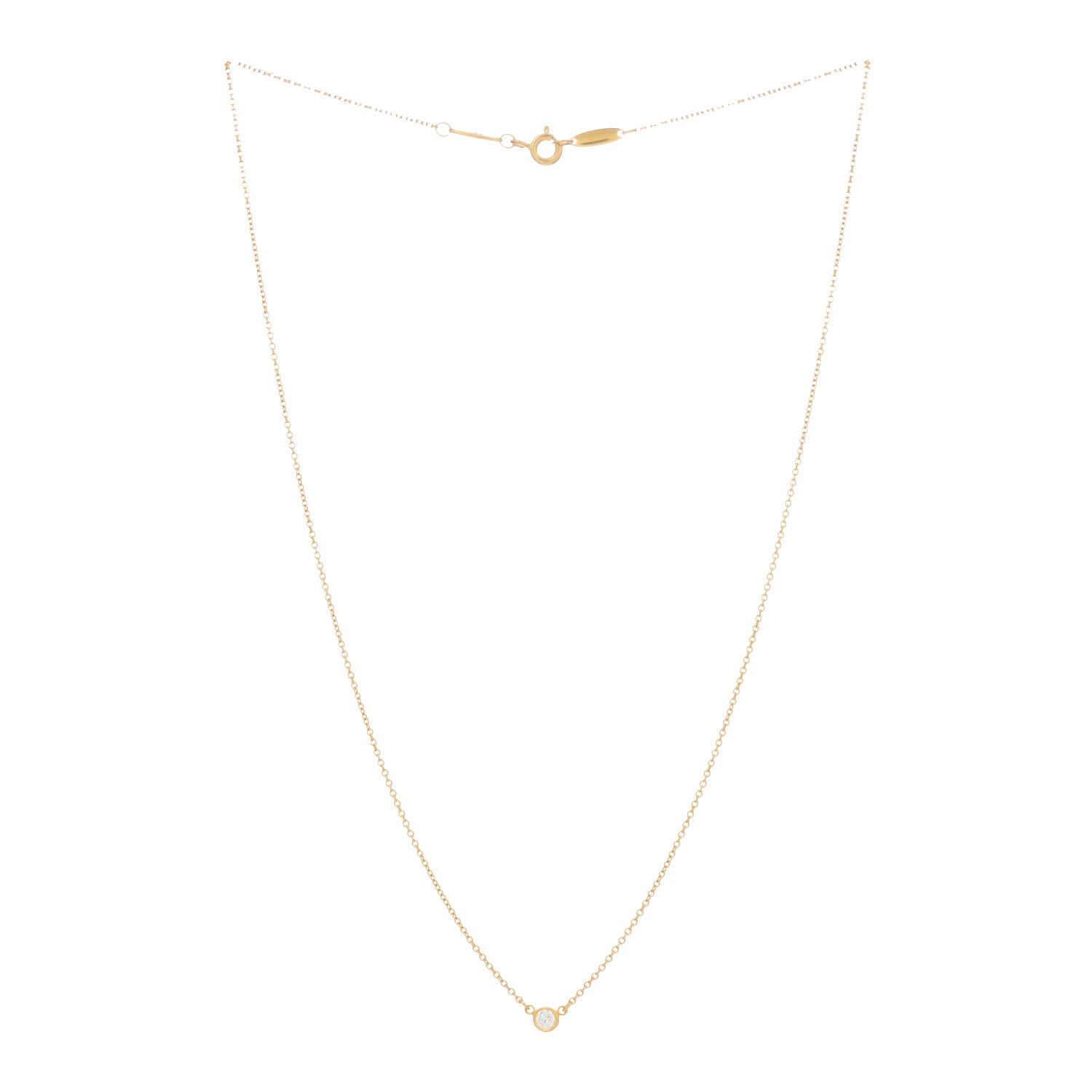 Tiffany 18K Yellow Gold Diamond .08ct Elsa Peretti Diamonds by the Yard Pendant Necklace 2 of 3