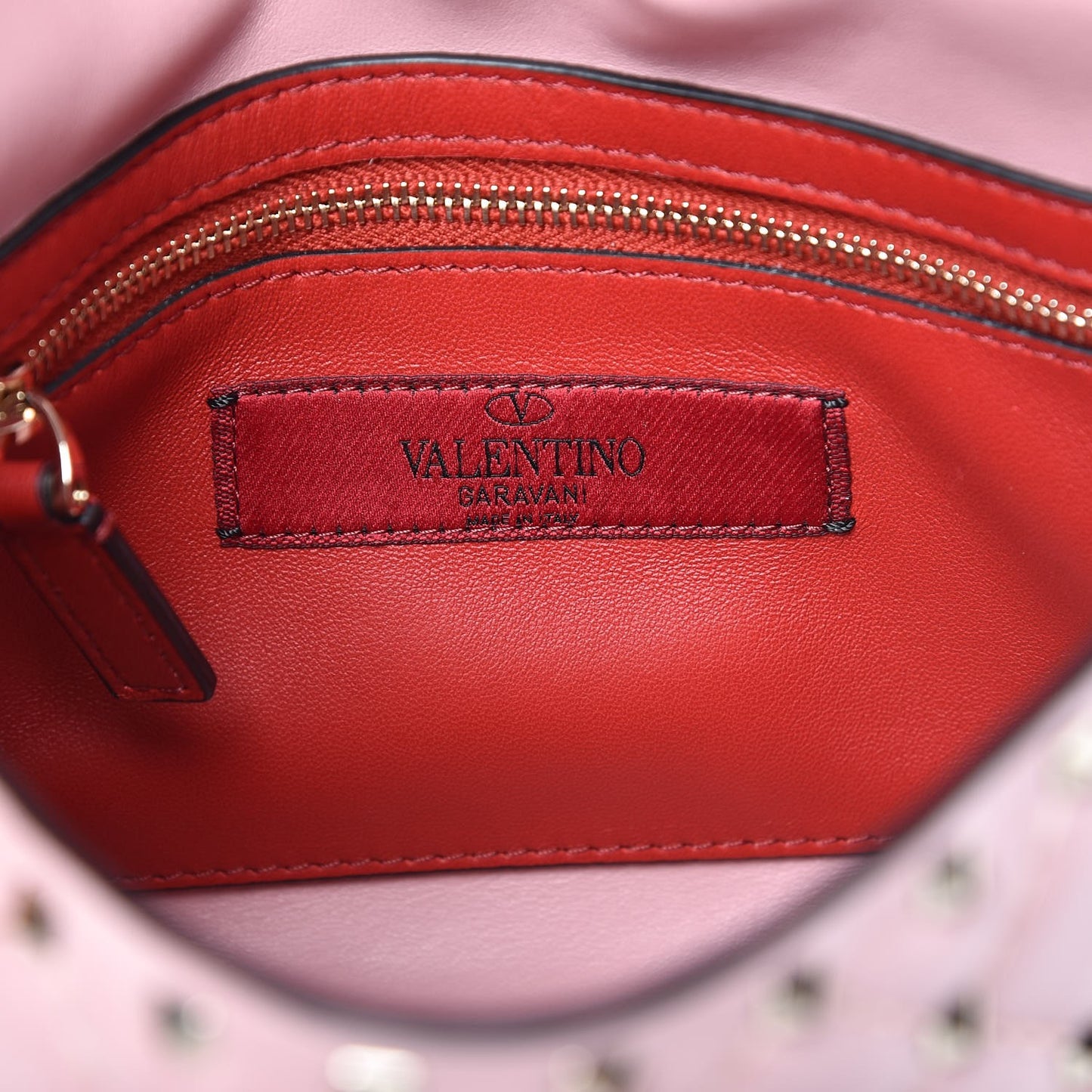 Nappa Medium Rockstud Spike Shoulder Bag Water Rose