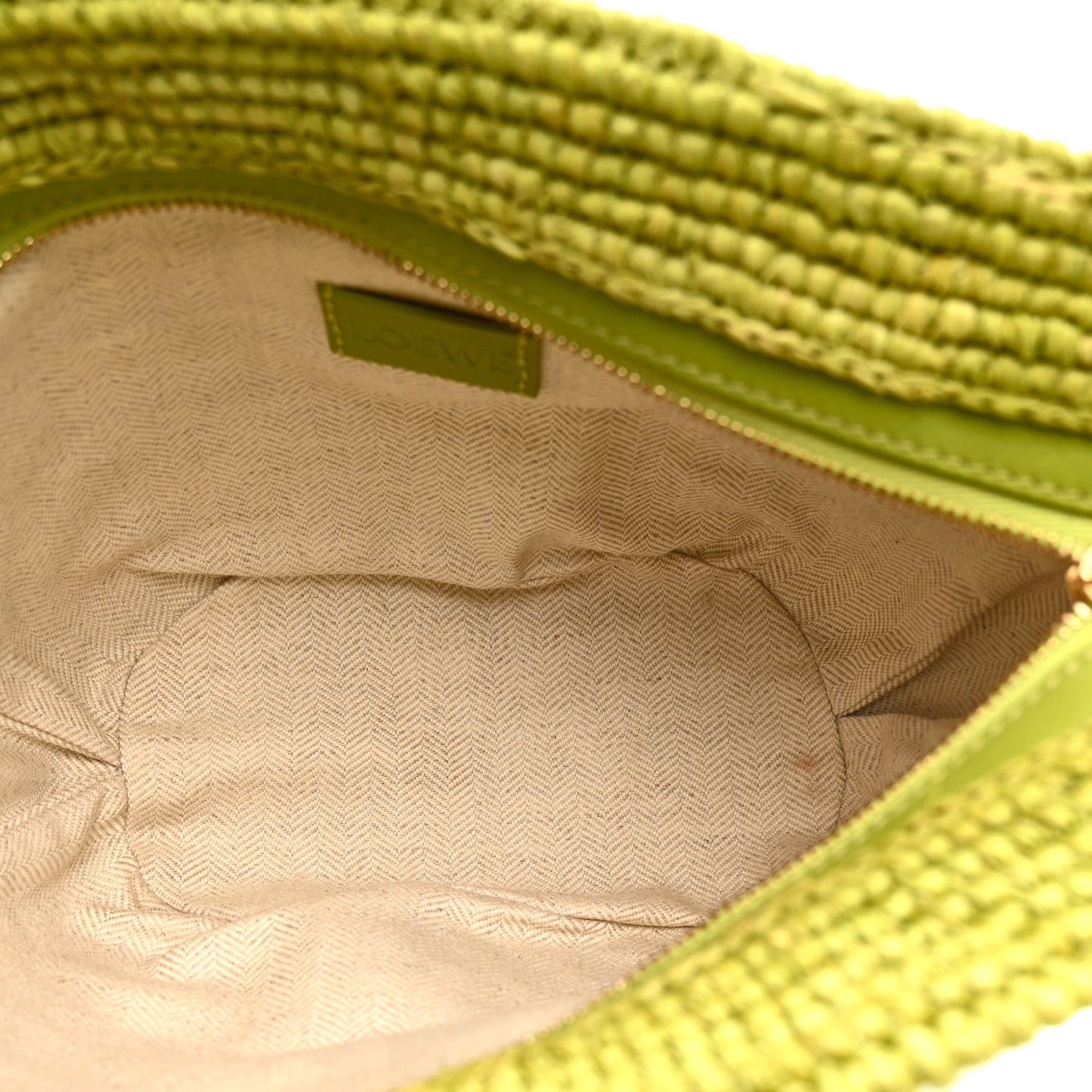 Raffia Mini Slit Tote Bag Meadow Green