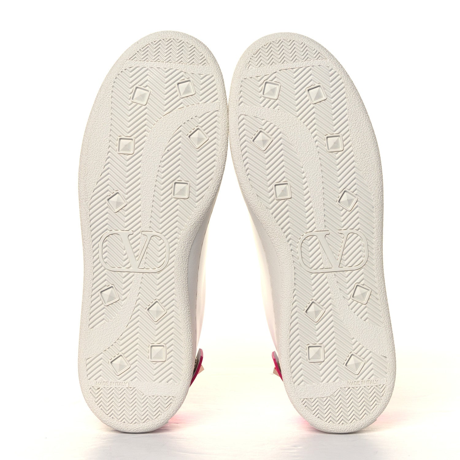 Valentino Garavani Calfskin Womens Backnet Sneakers 38.5 White Fuchsia 6 of 6