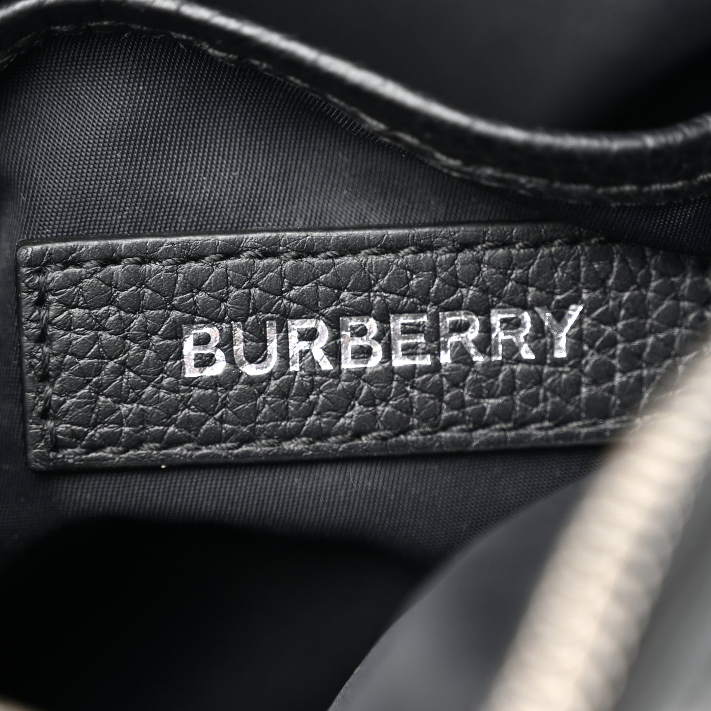 Pebbled Calfskin Logo Embossed Thornton Messenger Bag Black
