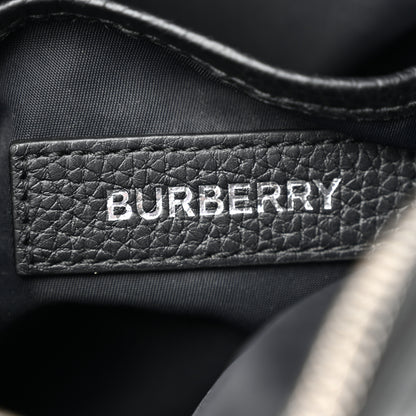 Burberry Pebbled Calfskin Logo Embossed Thornton Messenger Bag Black 6 of 15
