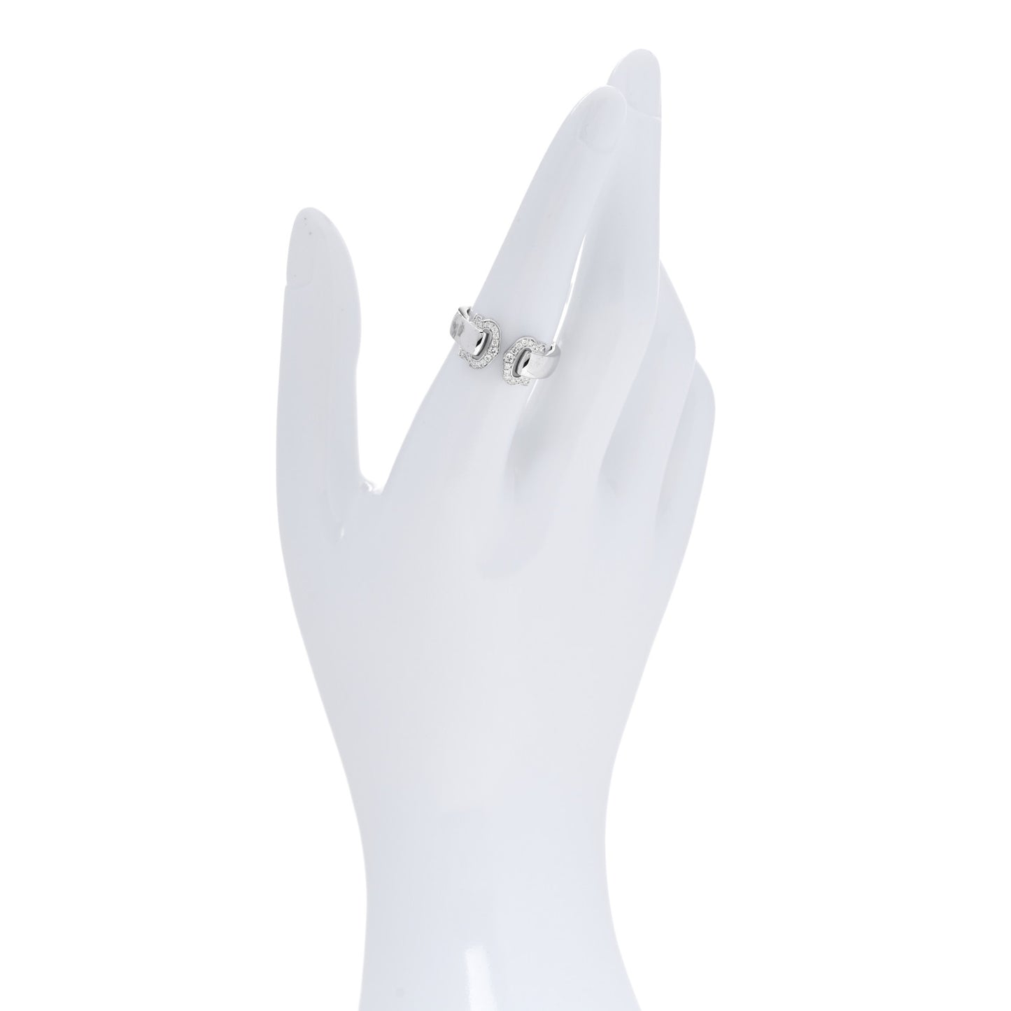 18K White Gold Diamond C De Cartier Ring 54 7