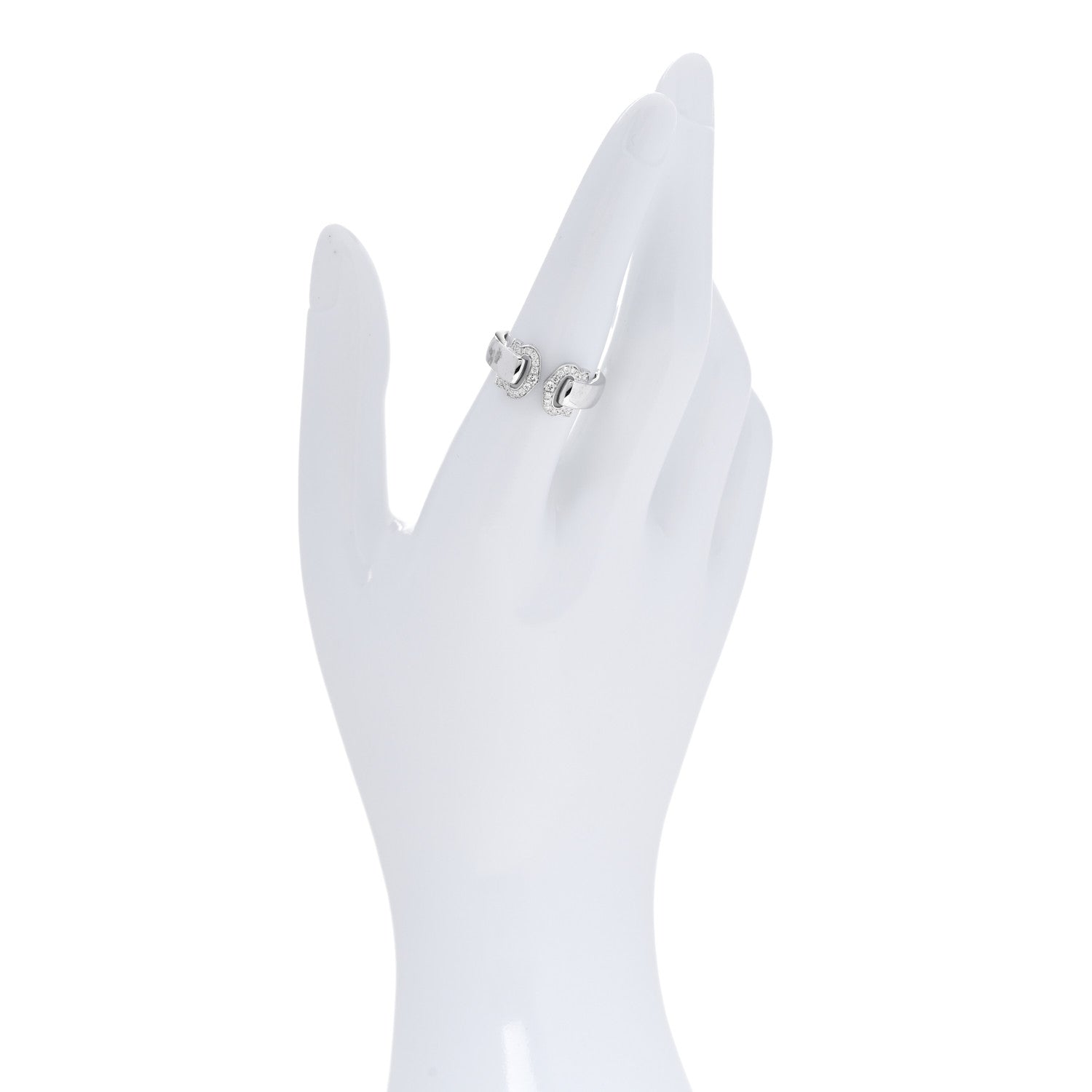 Cartier 18K White Gold Diamond C De Cartier Ring 54 7 2 of 5