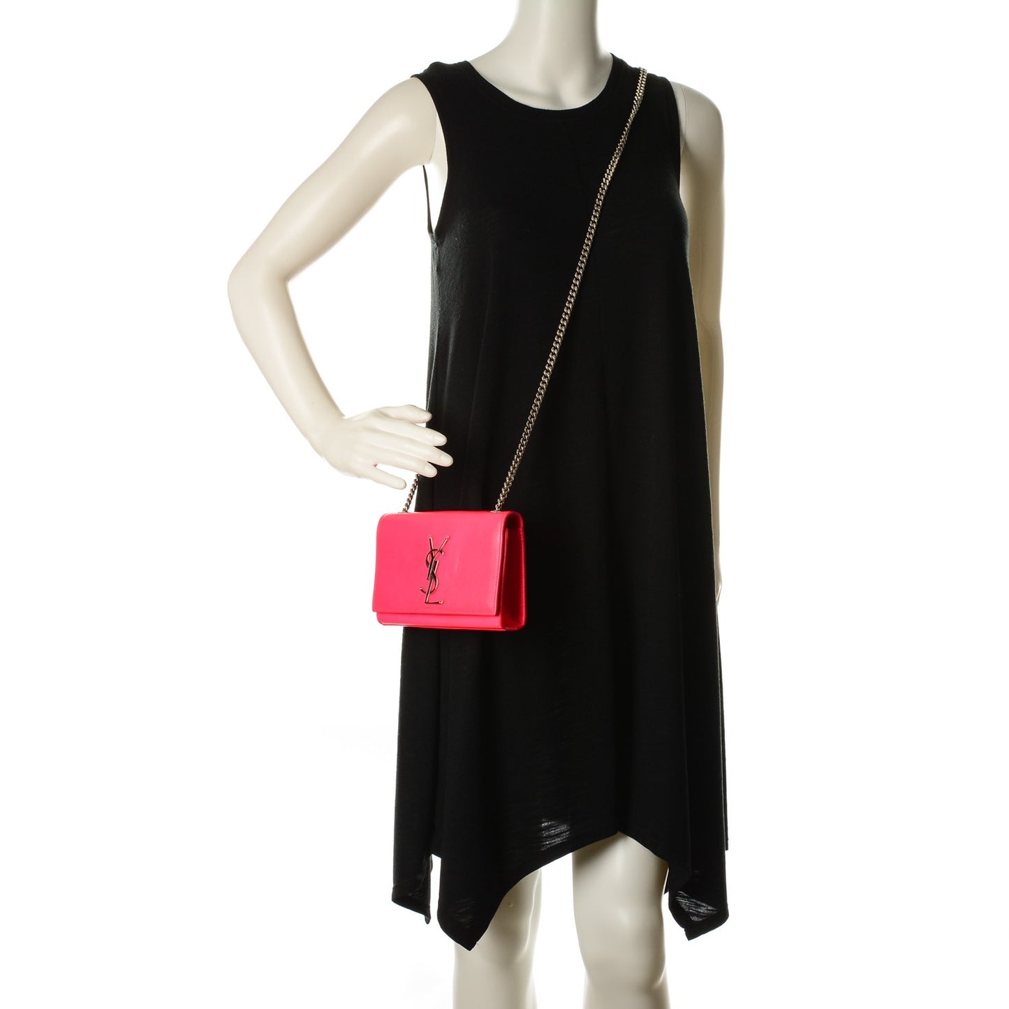 Calfskin Small Classic Monogram Satchel Neon Pink