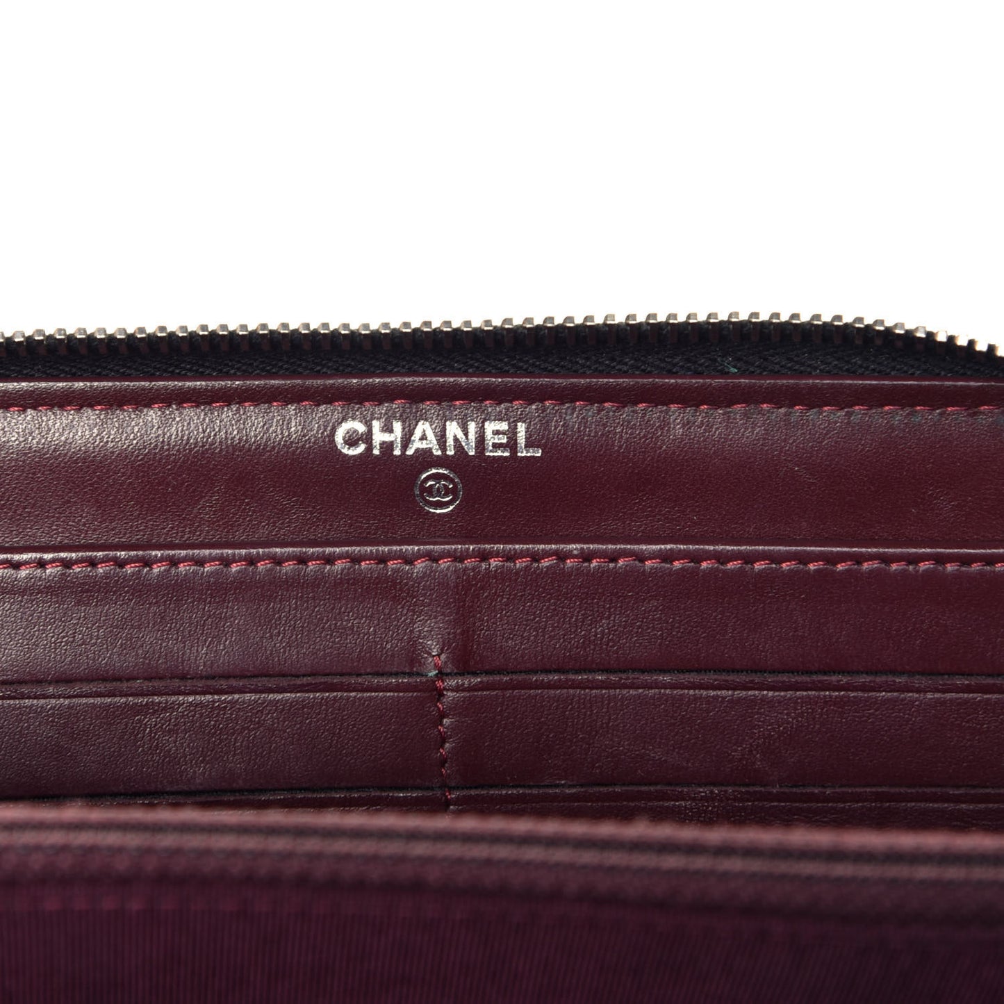 Lambskin Quilted Large Gusset Zip Around Wallet Black