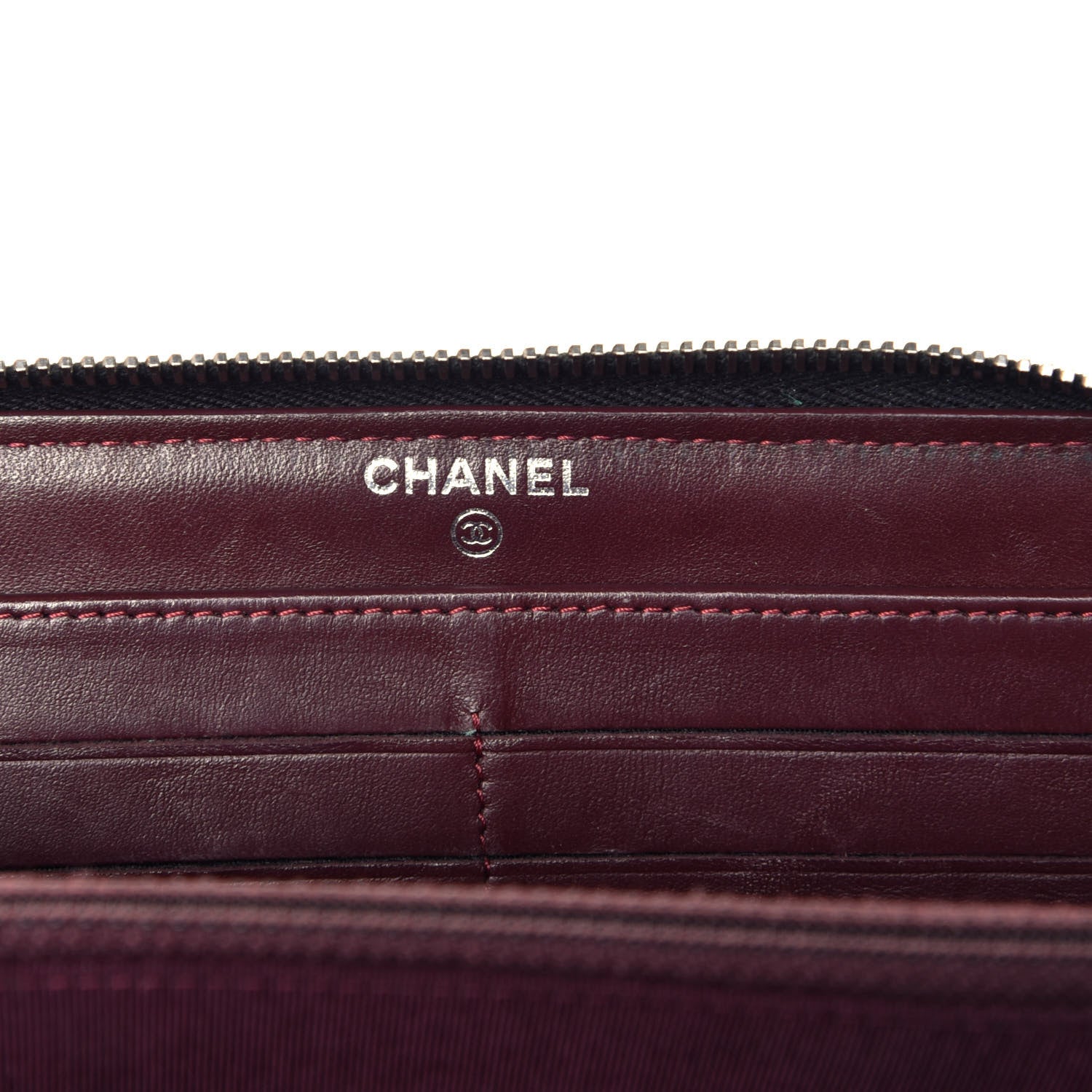 Chanel Lambskin Quilted Large Gusset Zip Around Wallet Black 6 of 8