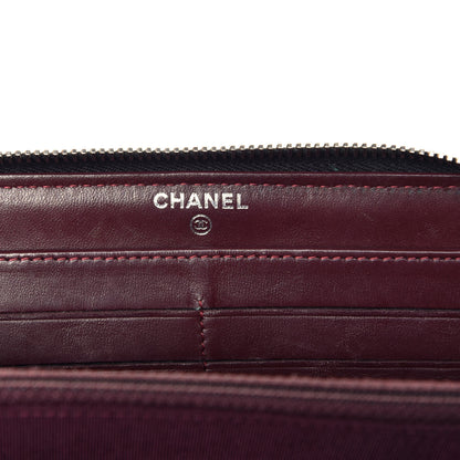 Chanel Lambskin Quilted Large Gusset Zip Around Wallet Black 6 of 8