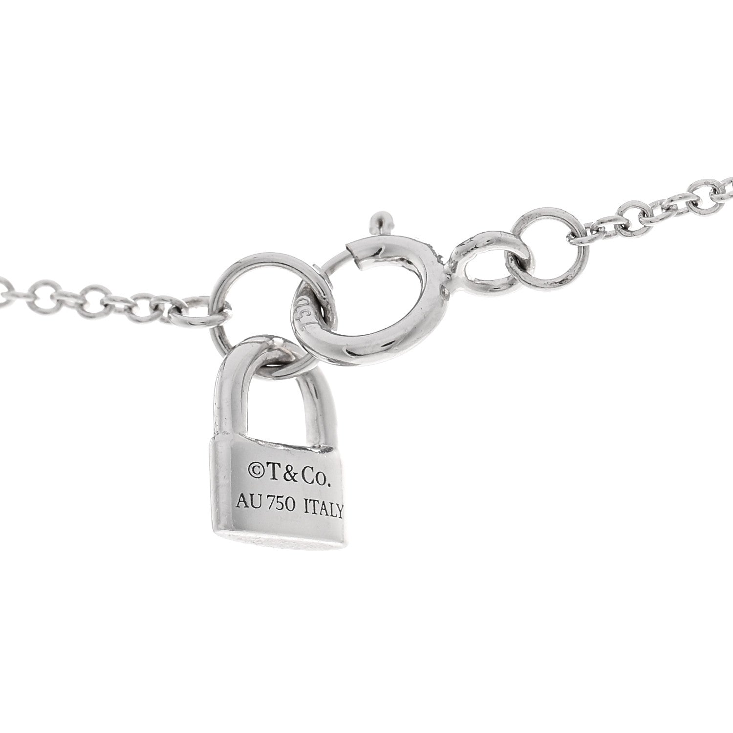 Tiffany 18K White Gold Diamond Return to Love Heart Tag Key