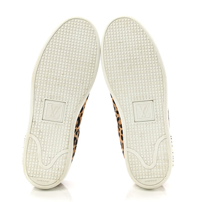 Louis Vuitton Calfskin Pony Hair Leopard Monogram Frontrow Sneakers 38 5 of 13