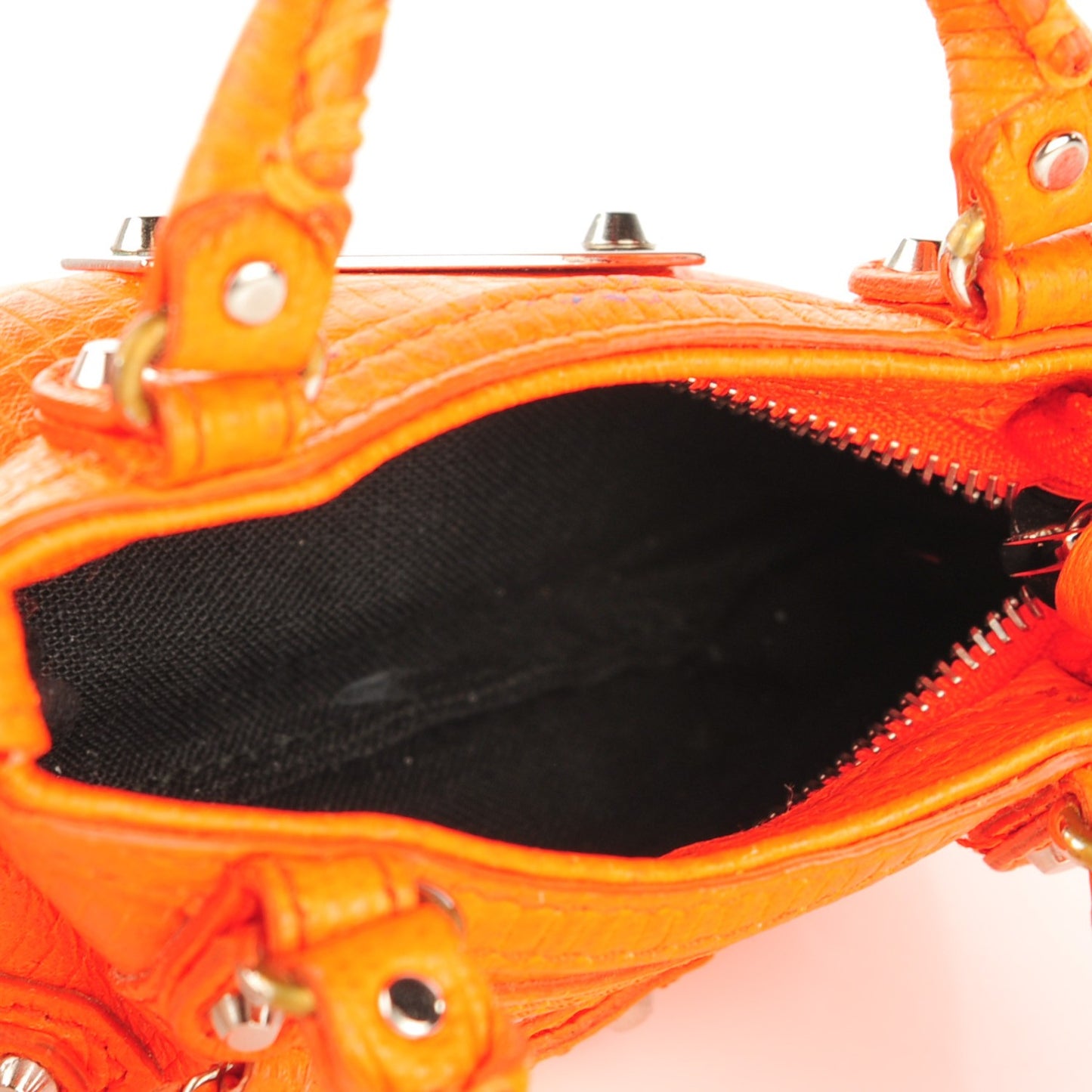 Lizard Embossed Mini First Bag Charm Orange