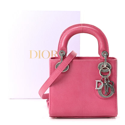 Christian Dior Lizard Swarovski Crystal Mini Lady Dior Dark Pink 11 of 11