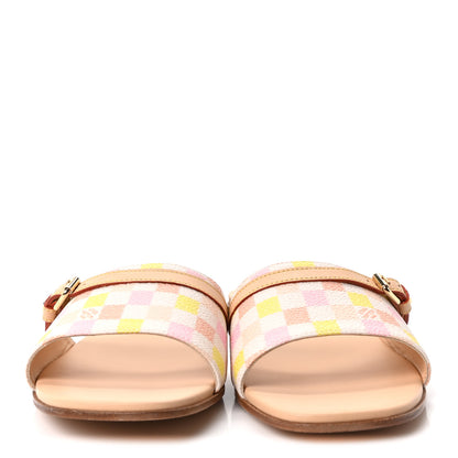 Louis Vuitton Damierlicious Neo Revival Flat Mule Sandals 40 Rose Peach 3 of 10