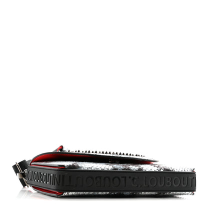 Christian Louboutin Metallic Snakeskin Spiked Explorafunk Wallet On Strap Gunmetal Black Multicolor 4 of 12