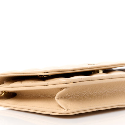 Chanel Caviar Quilted Wallet on Chain WOC Beige 10 of 12