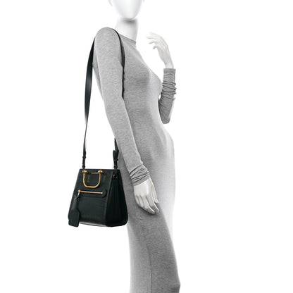 Alexander McQueen Crocodile Embossed Calfskin The Short Story Shoulder Bag Black 2 of 11