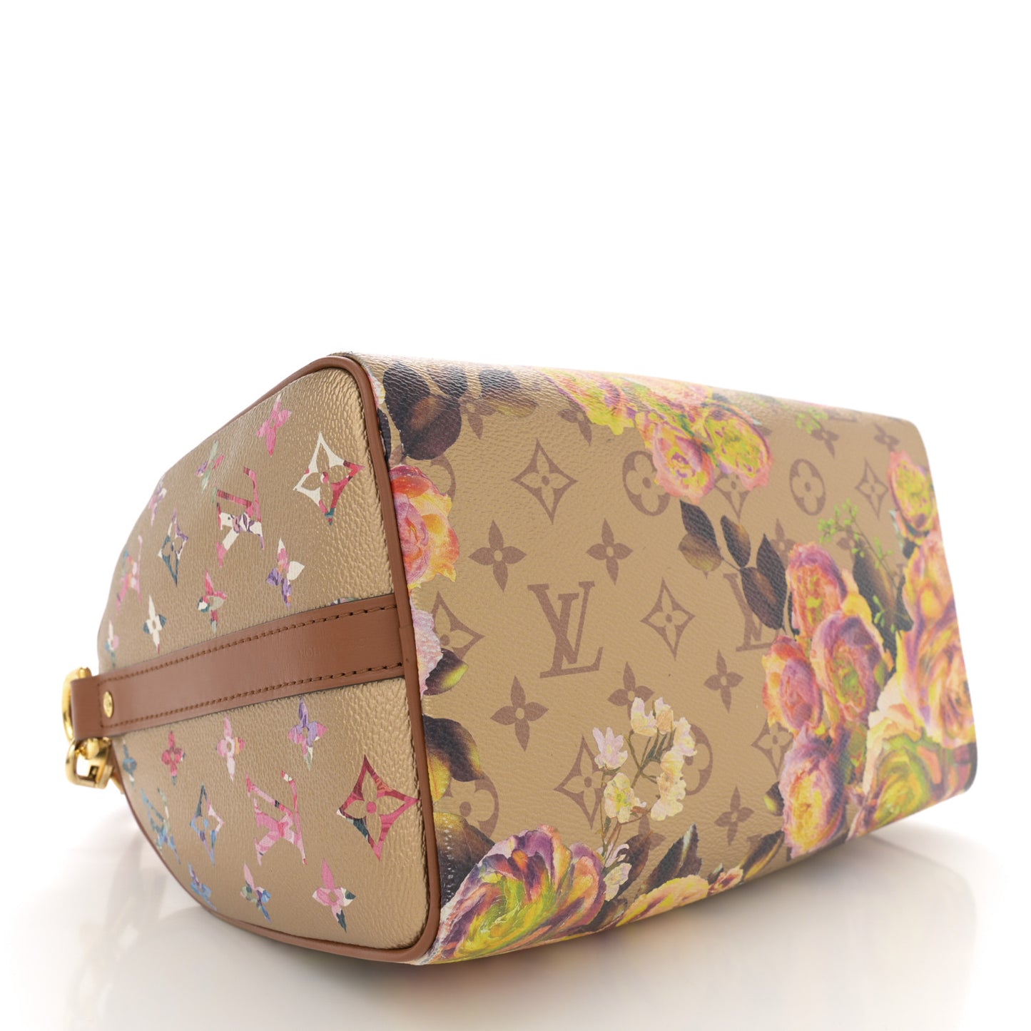 Metallic Monogram LV Garden Speedy Bandouliere 25 Gold