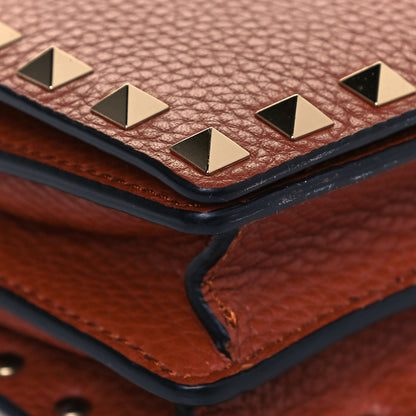 Valentino Garavani Pebbled Calfskin Rockstud Wallet on Chain Saddle Brown 7 of 13