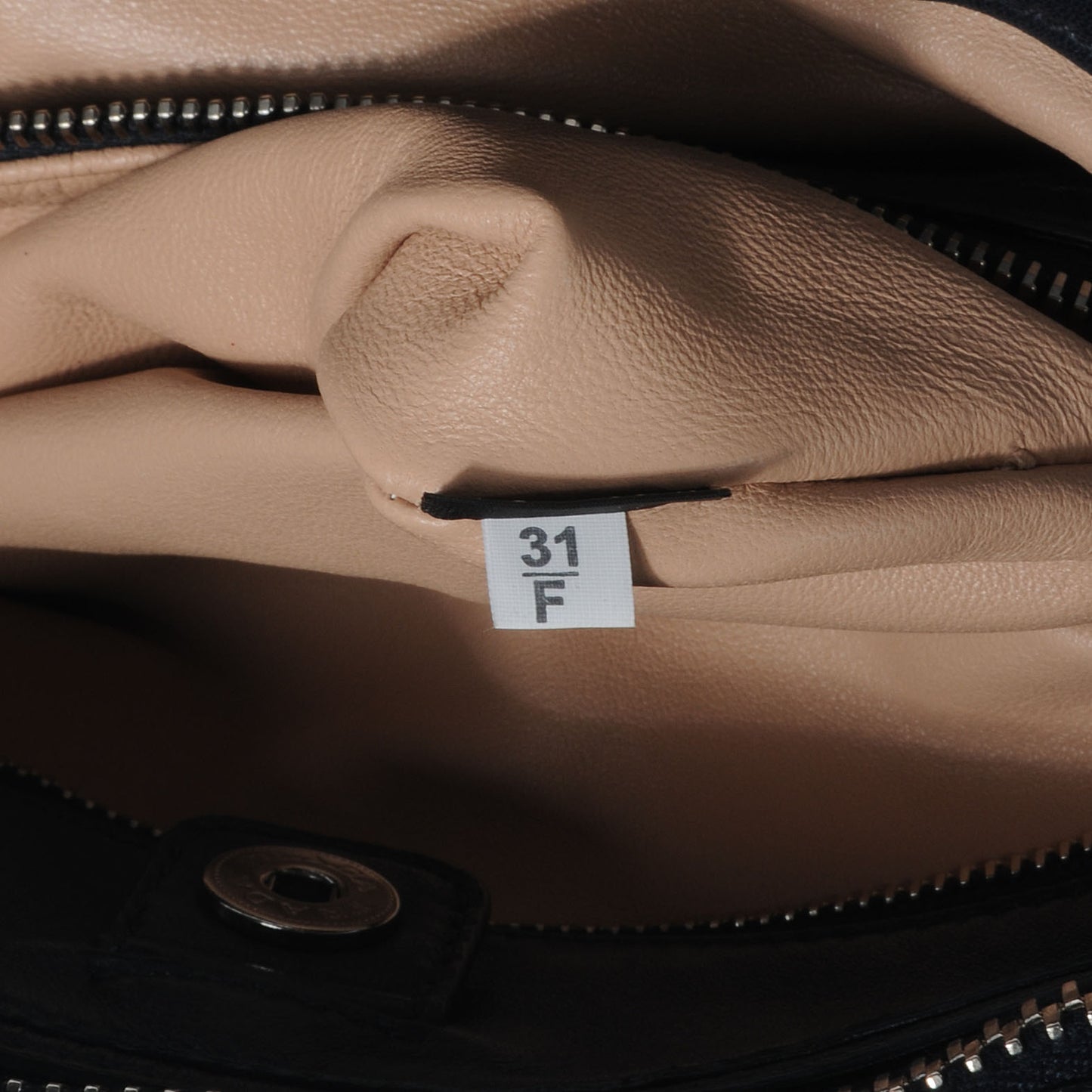 Nappa Leather Double Zip Gaufre Tote BL0743 Navy