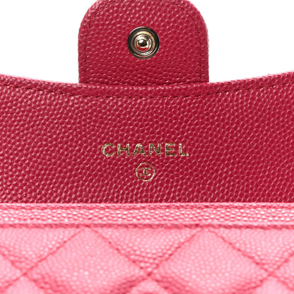 Chanel Caviar Quilted Flap Card Holder Wallet Dark Pink 6 of 8