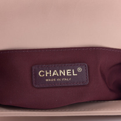 Chanel Caviar Suede Calfskin Chevron Quilted Small Boy Flap Light Pink 6 of 9
