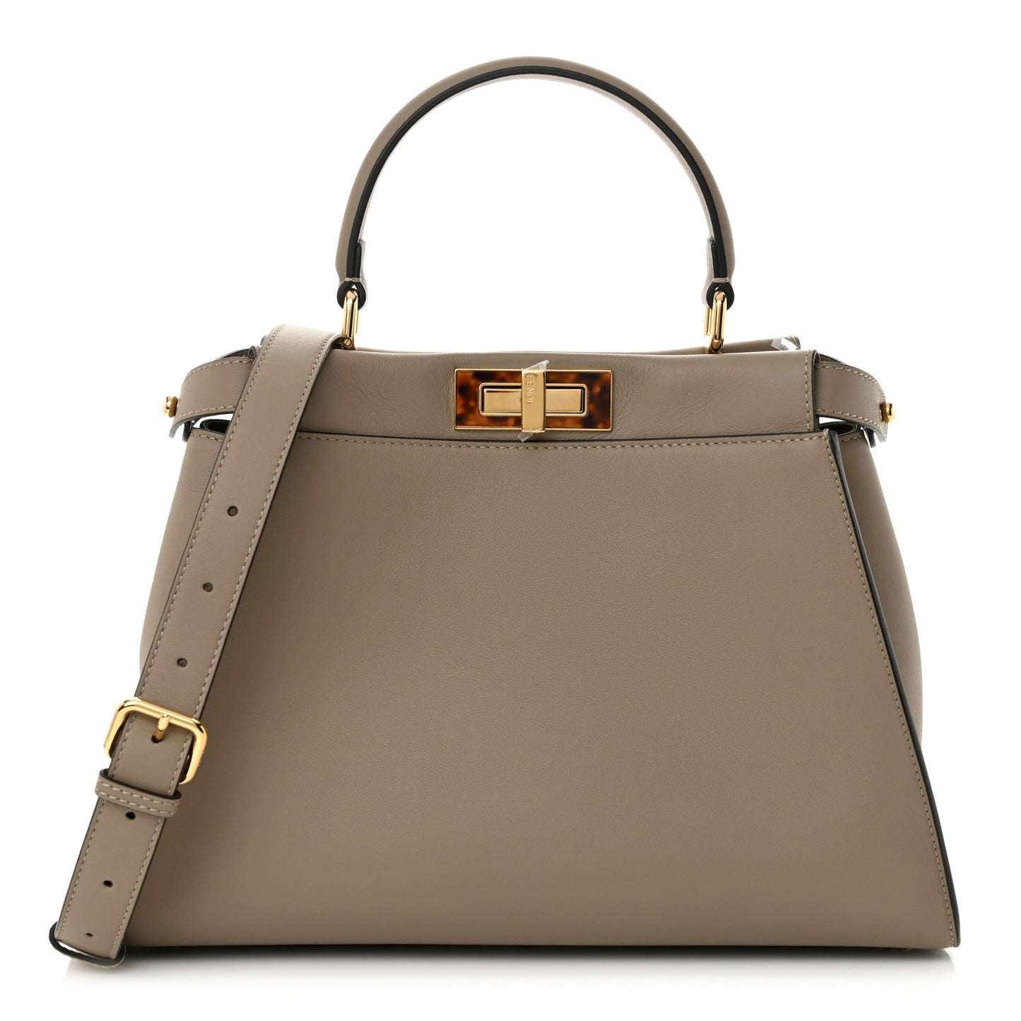 Vitello Seta Plexiglass Tortoise Medium Peekaboo Iconic Satchel Tortora