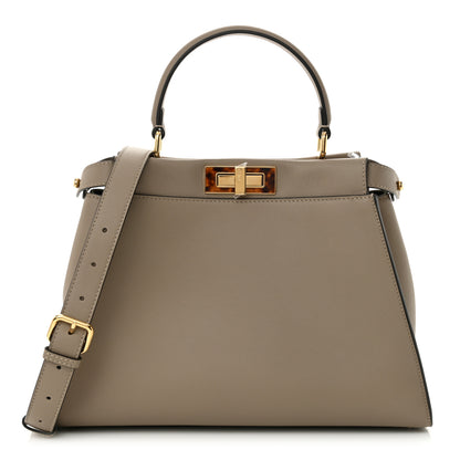 Fendi Vitello Seta Plexiglass Tortoise Medium Peekaboo Iconic Satchel Tortora 1 of 10