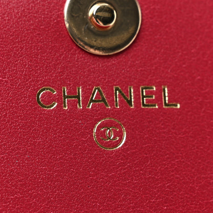Chanel Calfskin Chevron Quilted Compact Flap Wallet Dark Pink 6 of 11