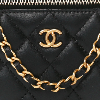 Chanel Lambskin Quilted Pearl Crush Small Vanity Case With Chain Black 8 of 12