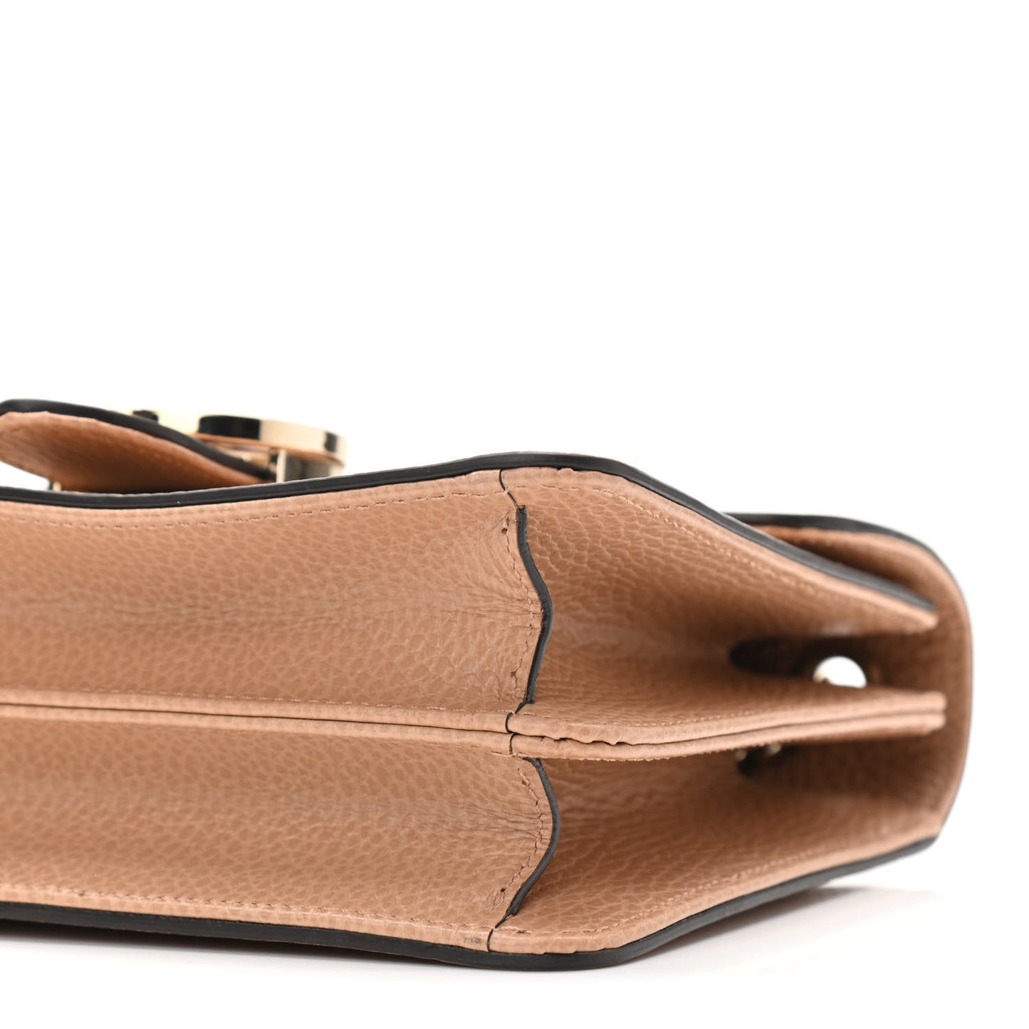 Dollar Calfskin Interlocking G Shoulder Bag Camelia