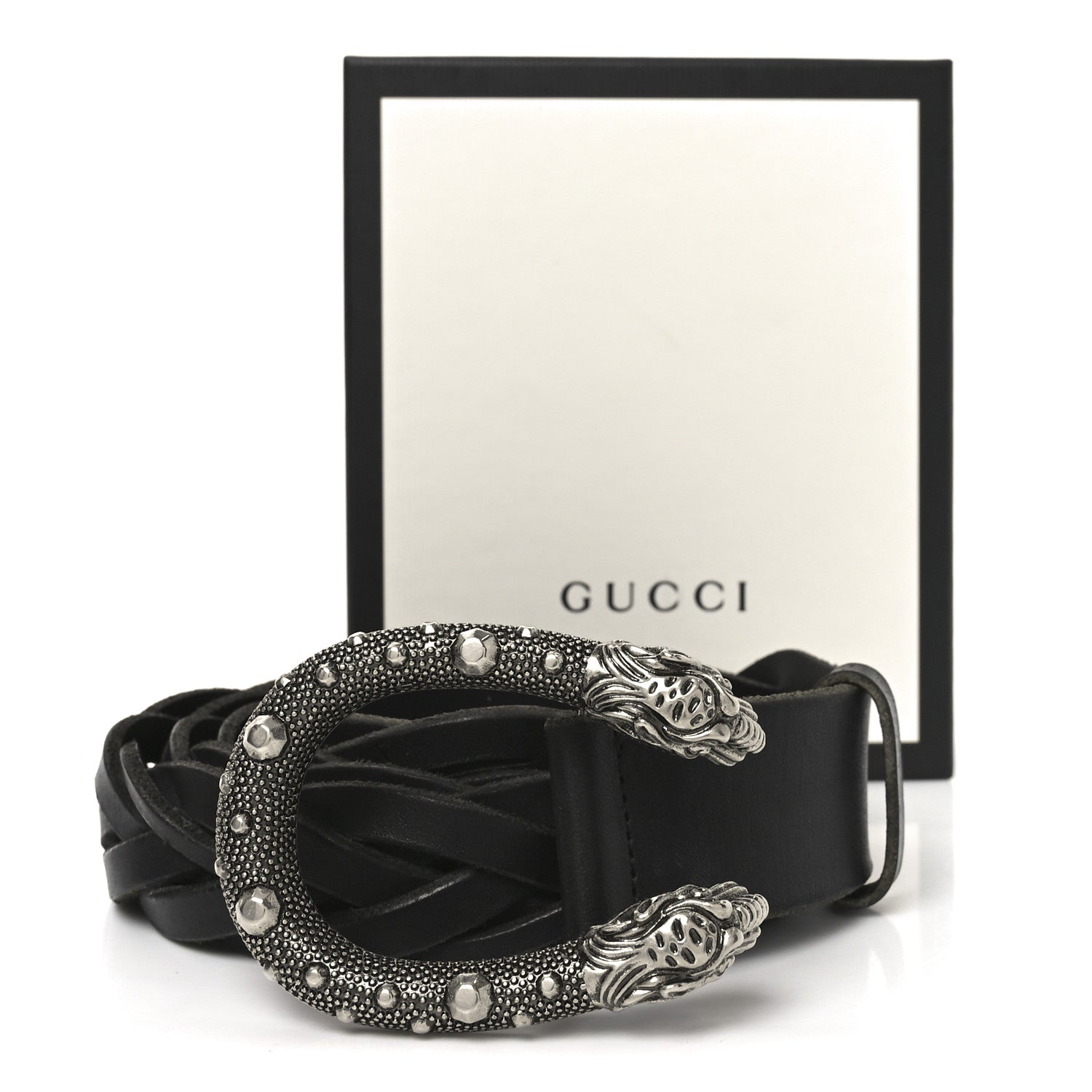 Gucci Calfskin Braided Dionysus Belt 115 46 Black 5 of 5