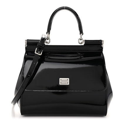 Dolce & Gabbana Patent Small Miss Sicily Satchel Black 1 of 9